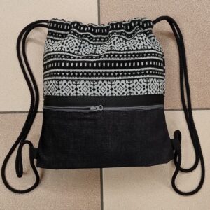 3.45 Sacca VELLUTO NERO effetto JEANS e JERSEY GRECHE piccola