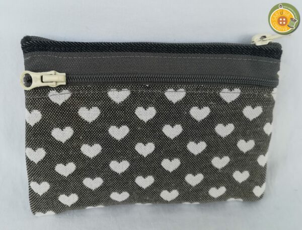 2.1 Porta-documenti 3 tasche CUORI GRIGIO