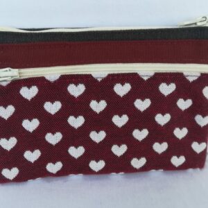 2.2 Porta-documenti 3 tasche CUORI BORDEAUX