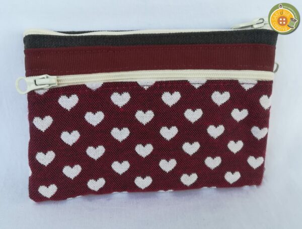 2.2 Porta-documenti 3 tasche CUORI BORDEAUX