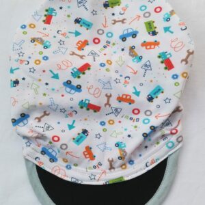 2. Fascia bambini con visiera MACCHININE BIANCO