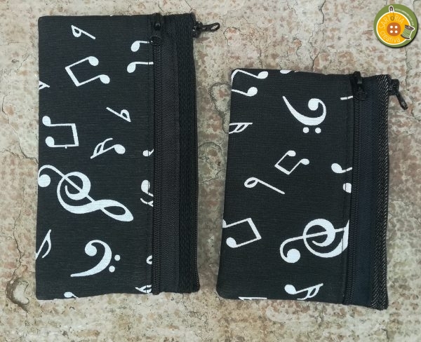 3.8 Porta-documenti 3 tasche MUSICA in NERO