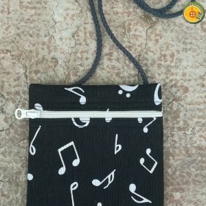 2.4 Porta-cellulare/documenti da collo MUSICA in NERO