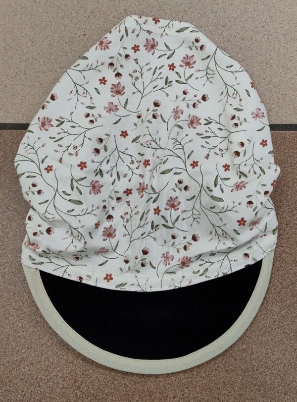 1.1 Fascia adulti con visiera FIORELLINI BIANCO