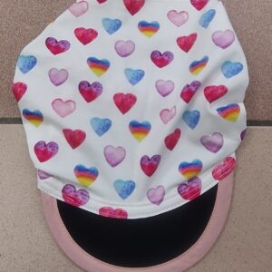 1.4 Fascia bambini con visiera CUORI BIANCO