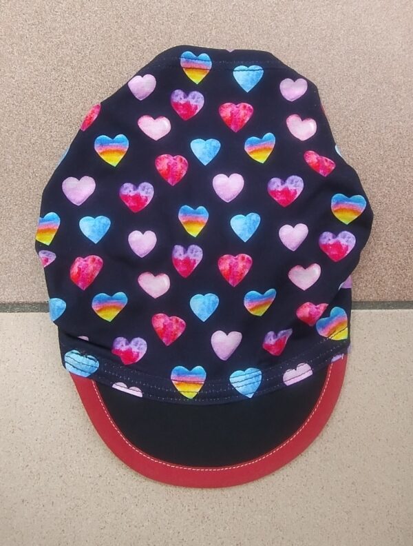 1.45 Fascia bambini con visiera CUORI BLU