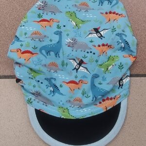 2.4 Fascia bambini con visiera DINOSAURI AZZURRO